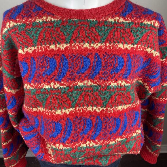 vintage Retro mark shale Scotland Wool Hand Loom knit sweater pullover crewneck - Picture 3 of 9